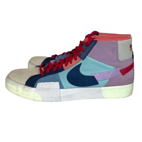 Nike SB Zoom Blazer Mid PRM Mosaic Mens Sz 10.5 Lilac Court Blue Copa DA8854-500 - Picture 2 of 12